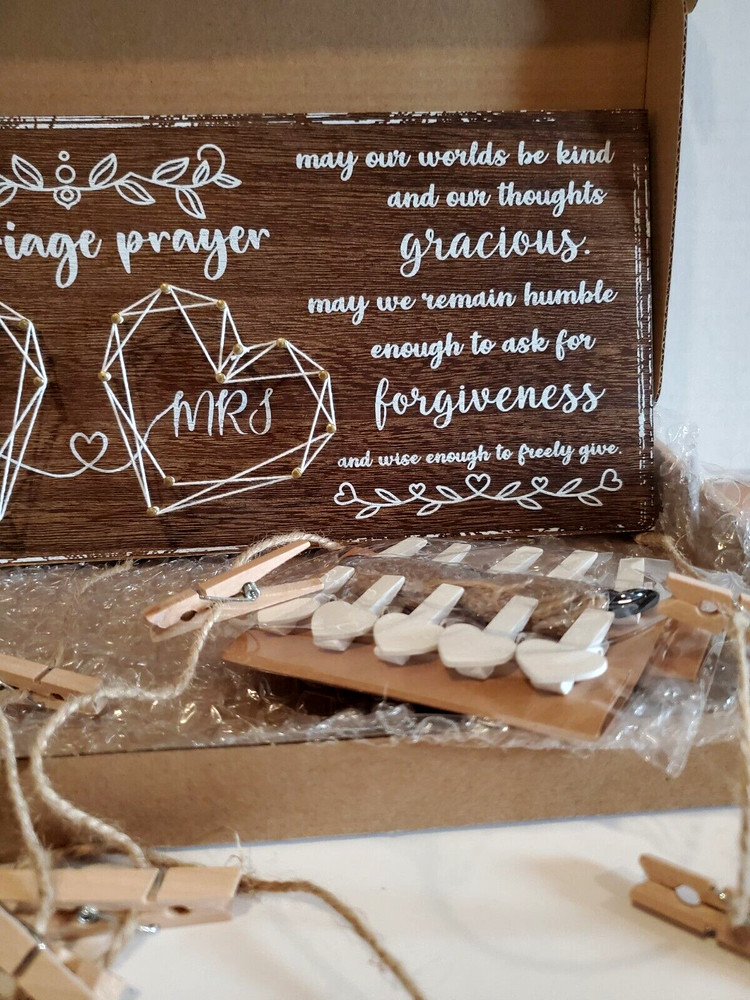 Mr & Mrs Wedding Prayer & Photo Wall Hanger