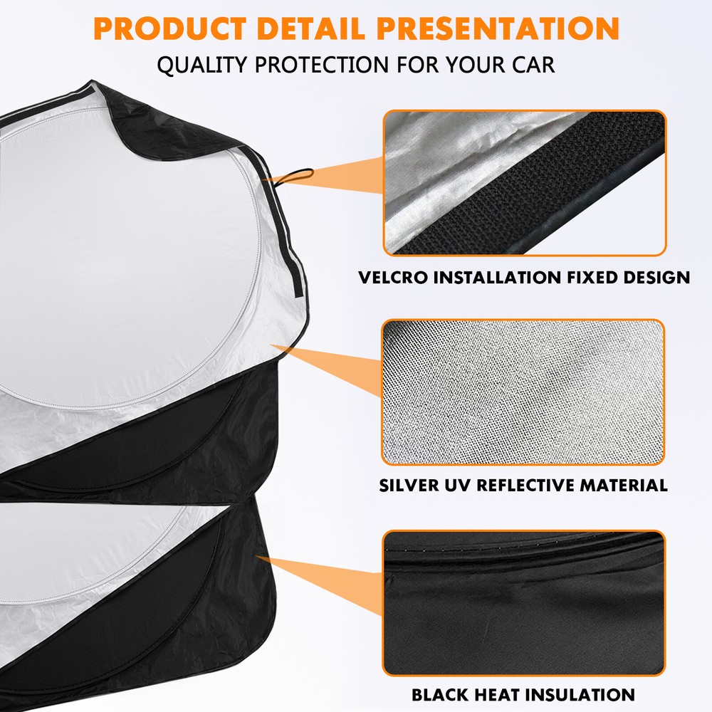 For Ford E-Transit E-250 Cargo Van Large Windshield Side Window Sun Shade Cover