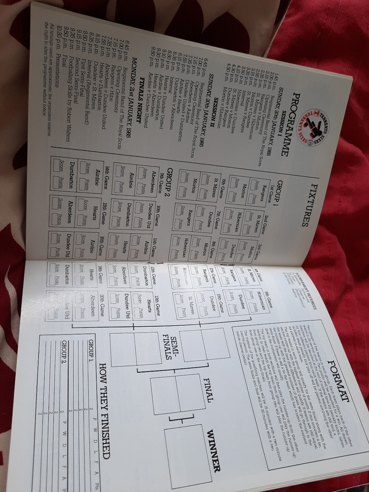 Tennant Sixes Programme 1985