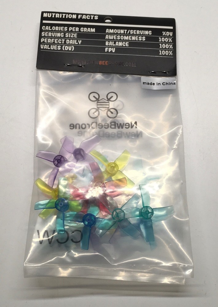 NewBeeDrone (Quad Blade) Micro Propeller Replacement Multi Colored (Set Of 20)