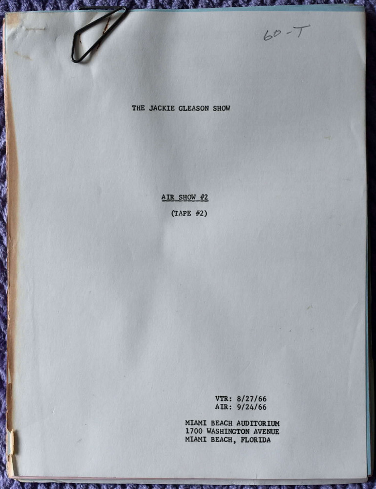 1966 " The Jackie Gleason Show " Original Screenplay Script