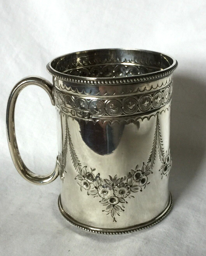 VICTORIAN MUG STERLING SILVER SHEFFIELD 1898