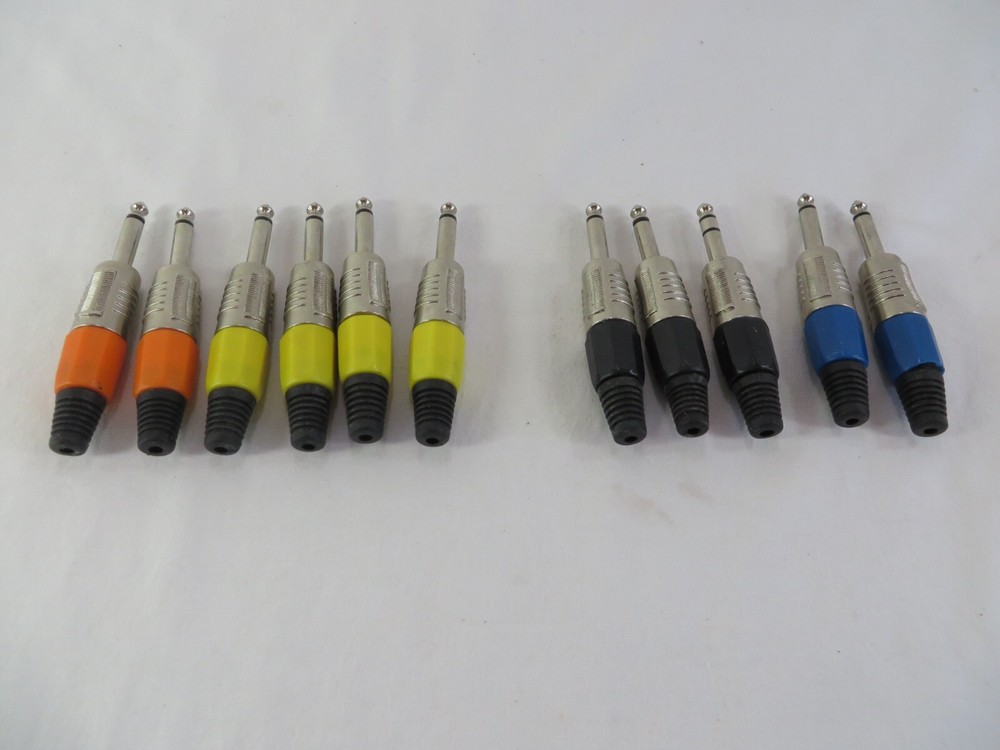 11 Piece - 0 1/4in Jack Plug Stereo Multiple Colors