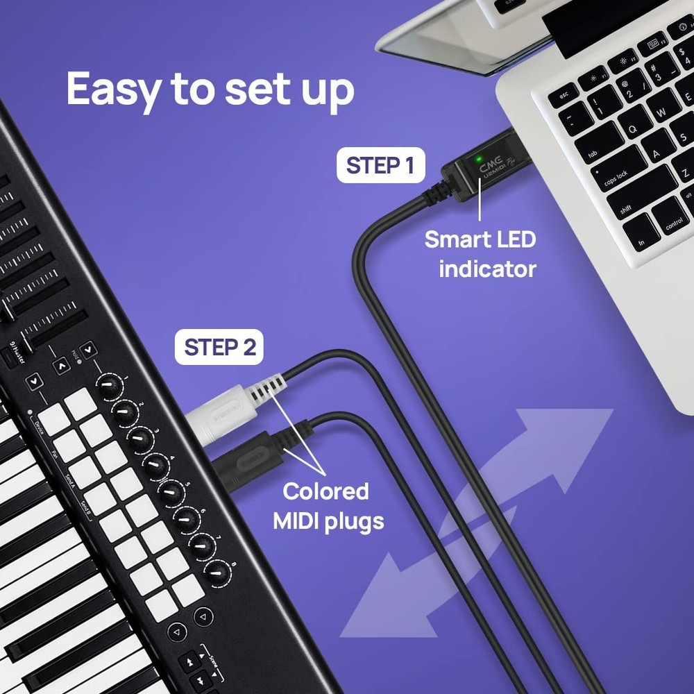 USB to MIDI Cable 6.5ft High-Speed Plug & Play Interface for Computer to MIDI