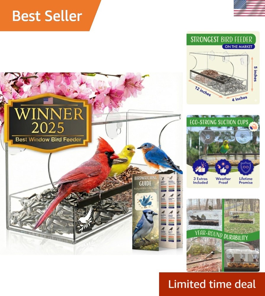 Window Bird Feeder with Strong Suction &
