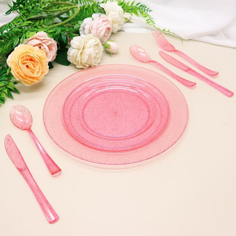 Blue Plastic Plates with Blue Plastic Sierware Heavy Duty, Disposable
