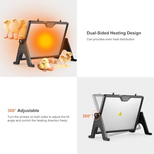 Chicken Coop Heater, 180W Chick Brooder Heating Plate, 17"x13" Double-Sided