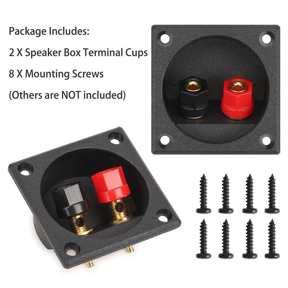 4Pcs Square Subwoofer Speaker Box Terminal Cup Spring Connector Sub Plug Box