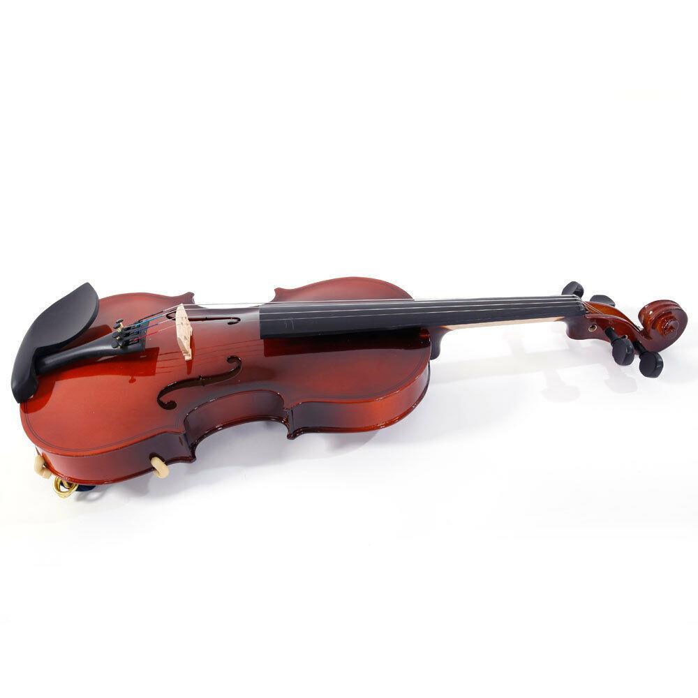 Glarry 1/2 Size Solid Maple Coffee Color Acoustic Violin Set for Beginner