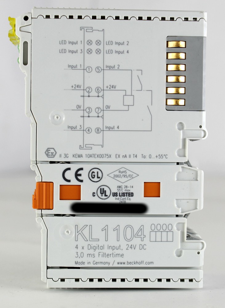 Beckhoff KL1104 4x Digital Input, 24V DC 3.0 ms Filtertime