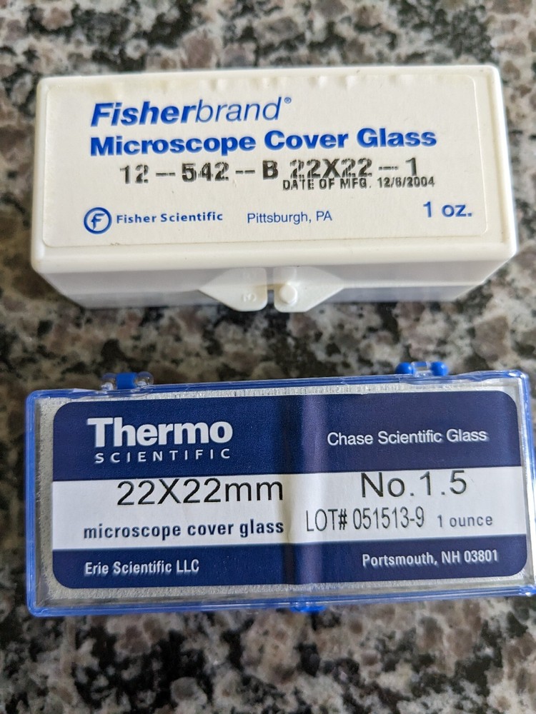 9 Boxes Microscope Slides With 4 Boxes Of Cover Glass