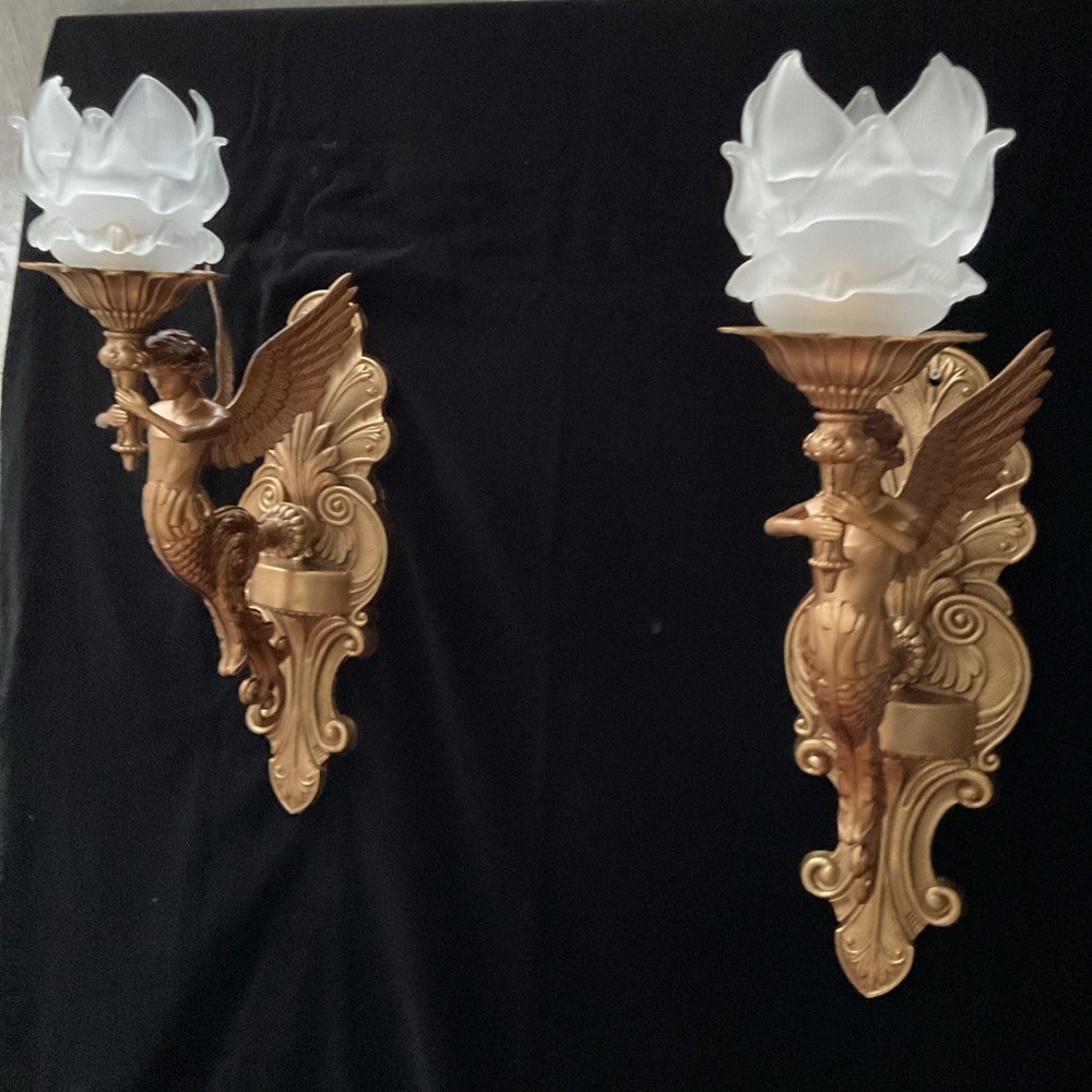 wall lights Mythical winged mermaids
