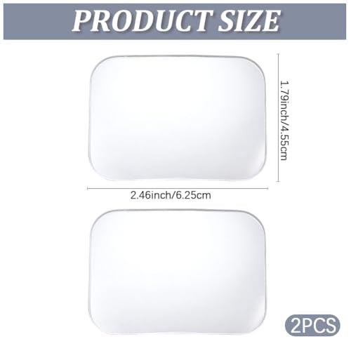2Pcs Rectangle Blind Spot Mirror Convex Rear View Mirrors Glass Rounded
