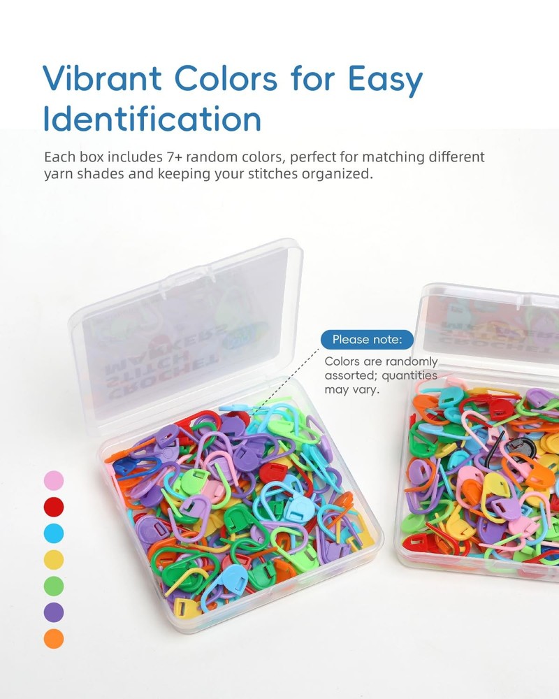 100PCS Crochet Stitch Markers by Flickzo – Locking One Size, Multicolor