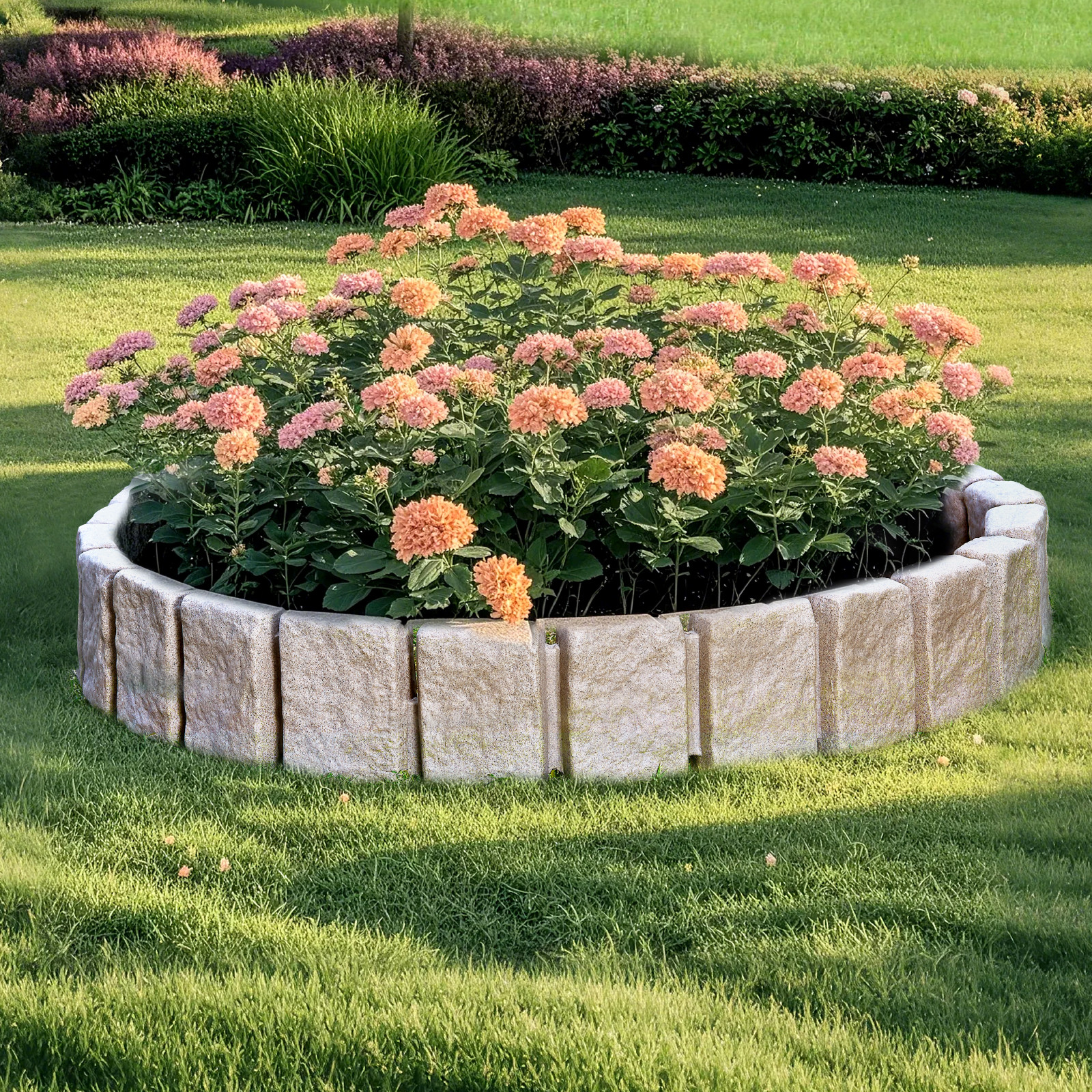 VEVOR Fake Stone Landscape Edging 47.2 x 9 in Lawn Edging Border Fade-Resistant