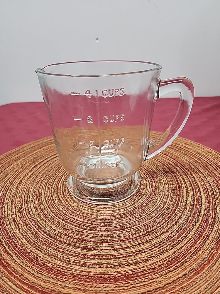 Vintage 4 Cup Pedastal  Measuring Cup Unmarked Flawed