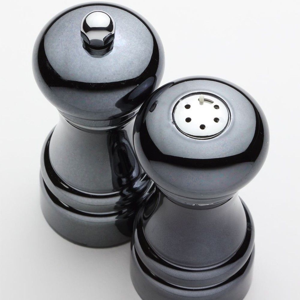4.25" Midnight Chrome Pepper Mill & Shaker Set