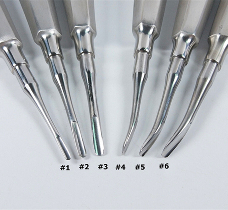6 Pcs Dental Tooth Extraction Root Elevators #1-6 Set Luxating Luxation Elevator
