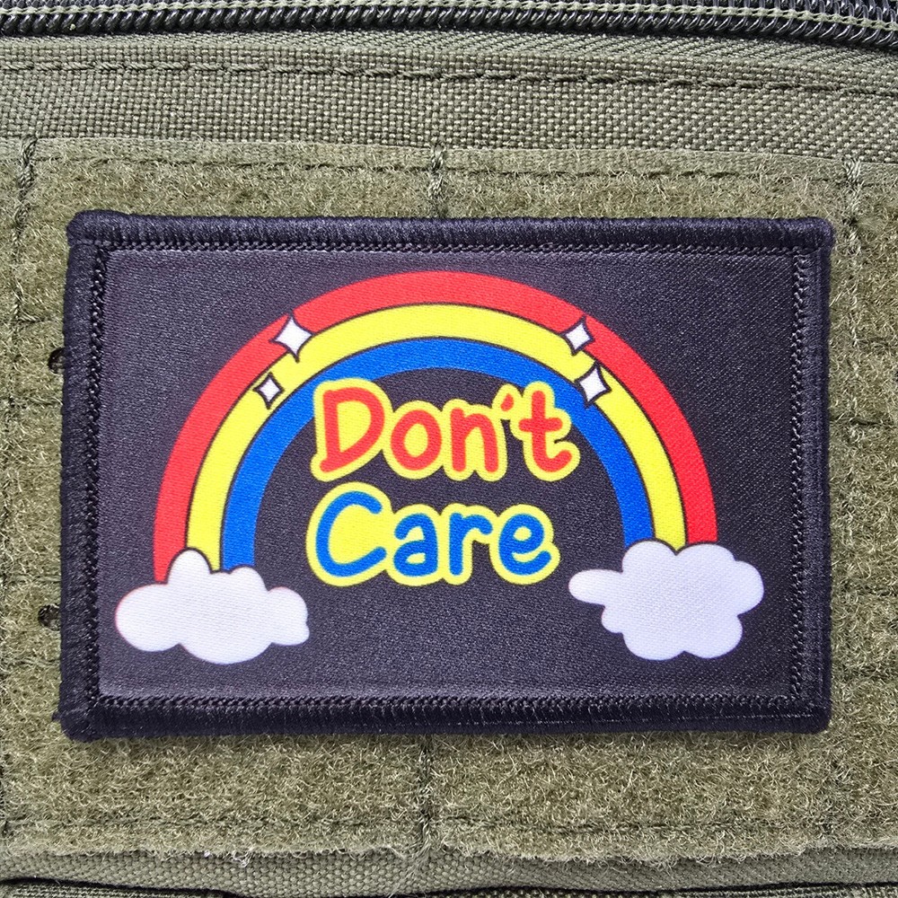 Don't Care Morale Patch Tactical Military Army USA Flag Hook & Loop 015