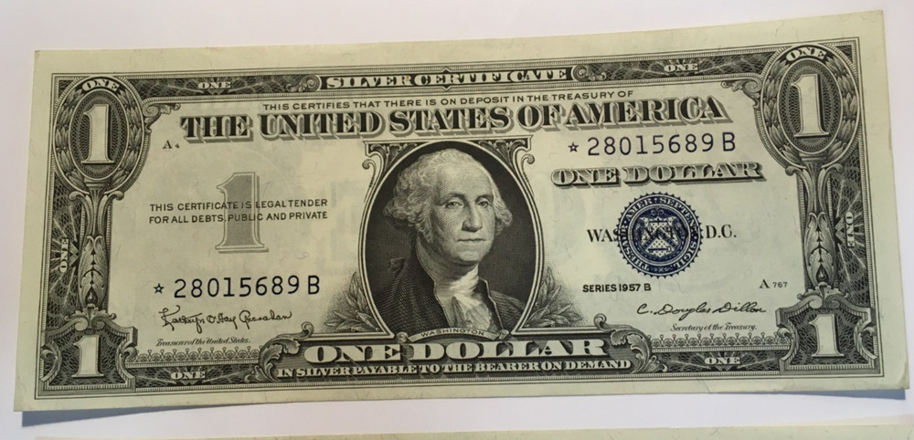 2 SEQUENTIAL 1957 B STAR Silver Certificates UNC