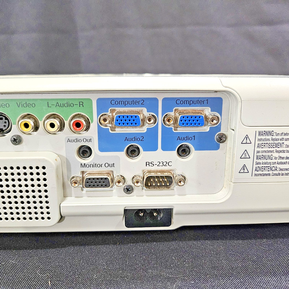 Epson PowerLite 83C EMP-83 LCD Projector VGA S-Video LAN + Cable Bundle Tested