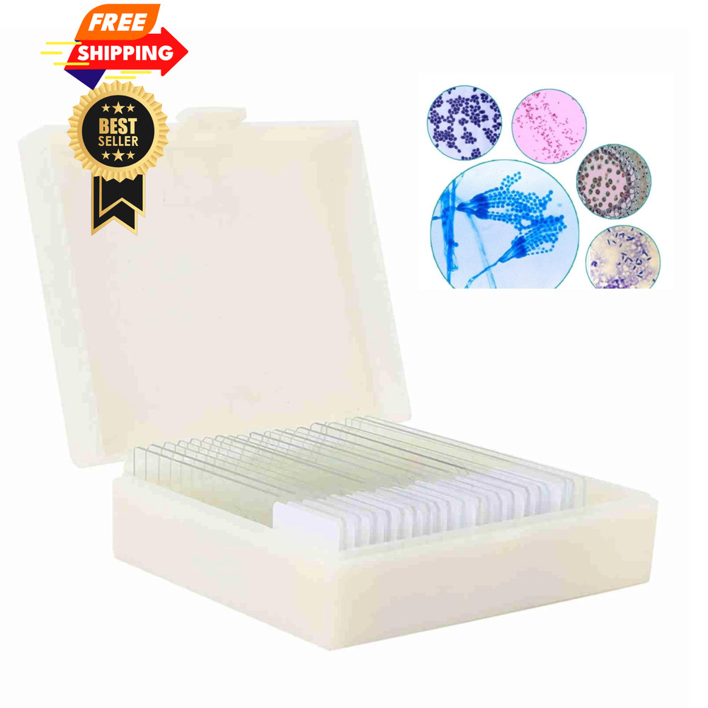 20pcs Microscope Slides Biology And Pathology Prepared Microbiological...