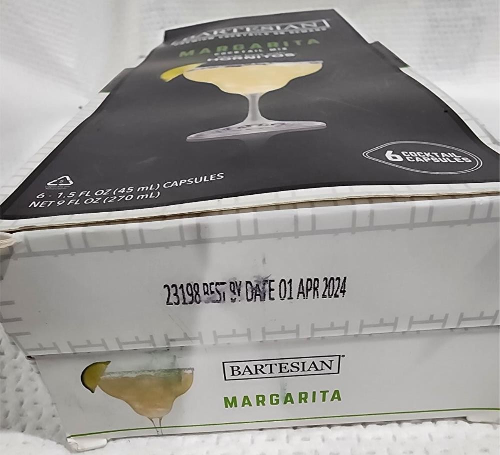 Bartesian Margarita Cocktail Mixer Capsules, Pack of 6 Cocktail Capsules BB 4/24