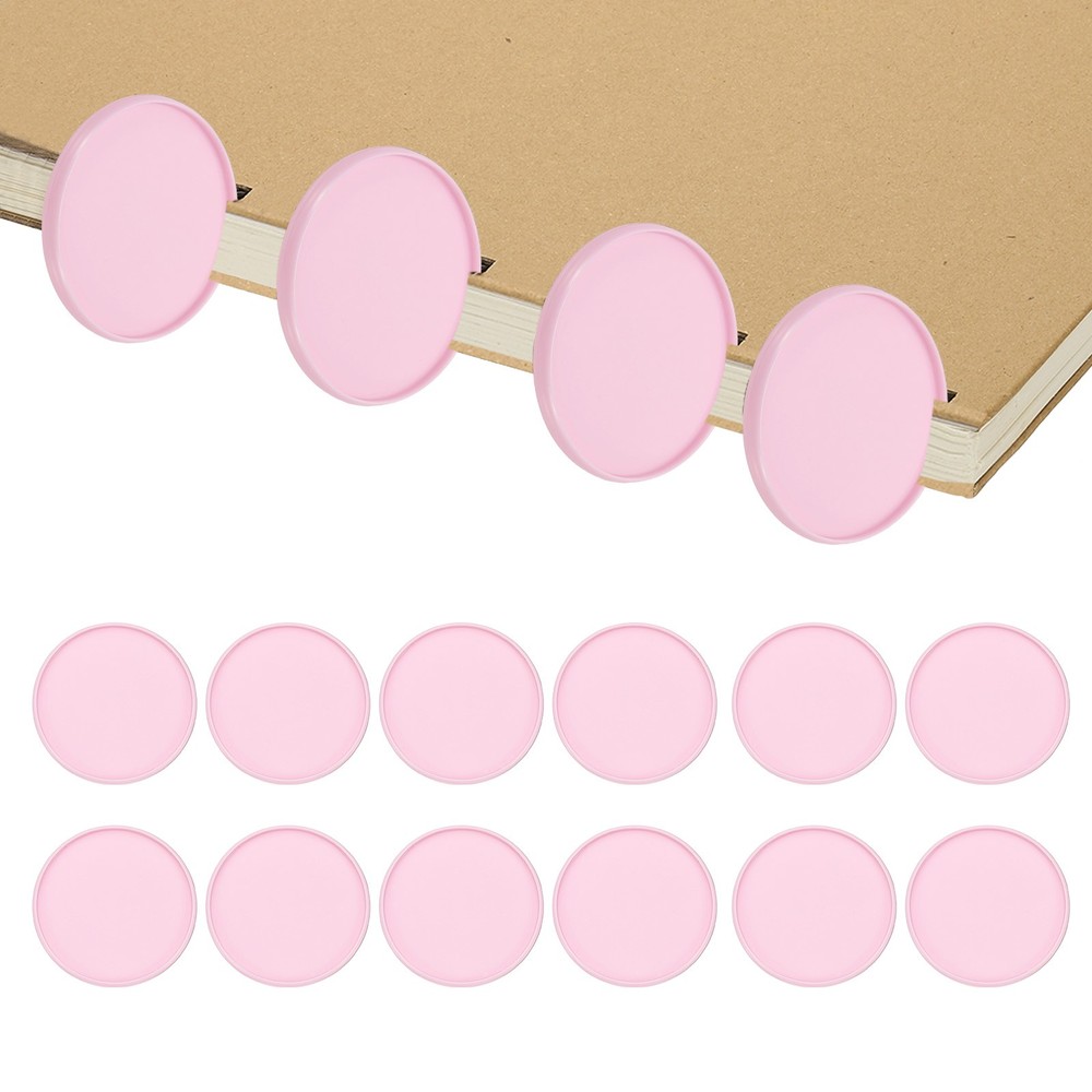2 inch Plastic Book Binding Discs, 12Pcs Discbound Expansion Discs Round, Pink