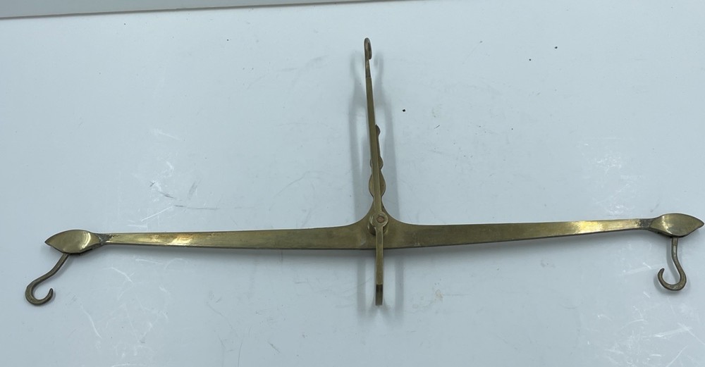 vintage brass hanging beam scale