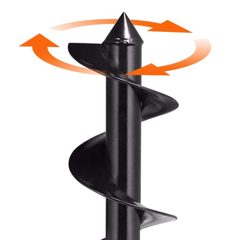 2pcs 1.97"+3.15" Garden Auger Drill Bit Ground Spiral Hole Digger Bulb Planting