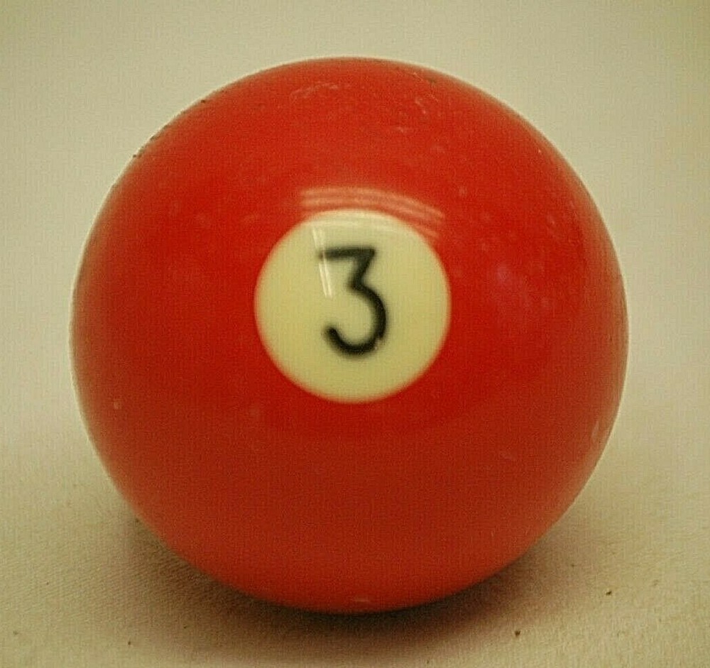 Pool Table Billiard Ball #3 Solid Red Replacement Piece