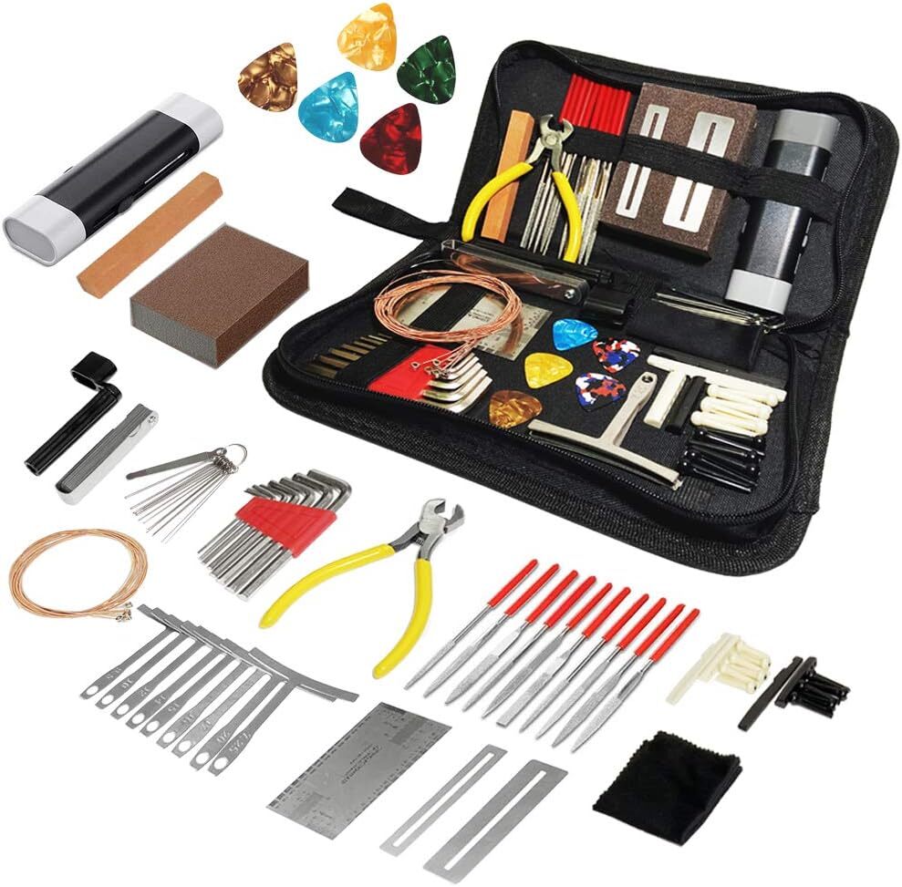 72p Guitar Care Kit Luthier Setup Repair Maintenance Tools Full Set Guitar Tools