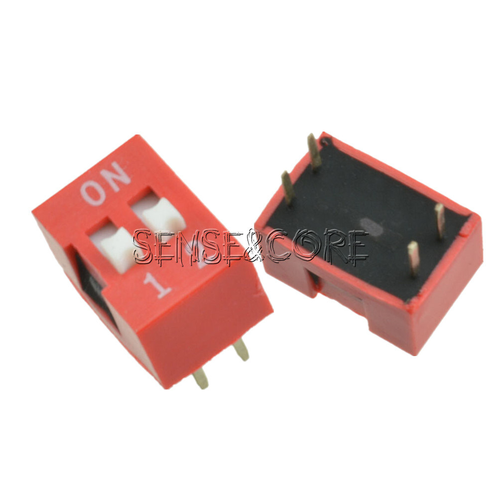 20PCS 2.54mm 2-Position Way DIP Slide Type Switch Module Red Pitch-