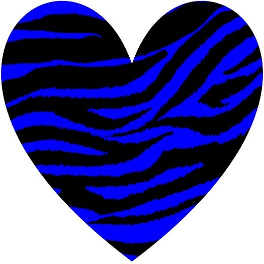30 Custom Blue Zebra Heart Personalized Address Labels
