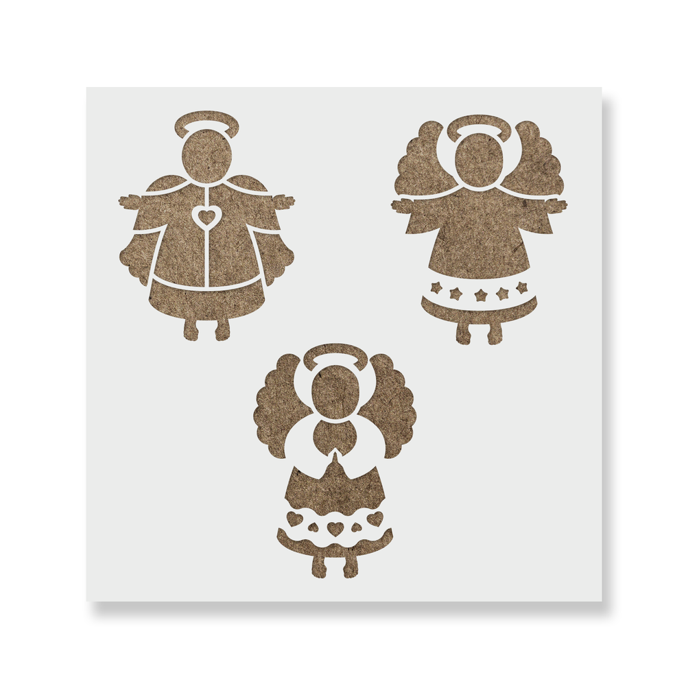 Christmas Angels Stencil - Durable & Reusable Mylar Stencils