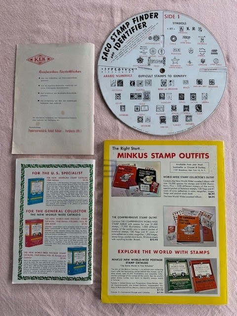 1950's 1960's Stamp Collecting Ephemera, 1952 Saco Stamp Finder Wheel