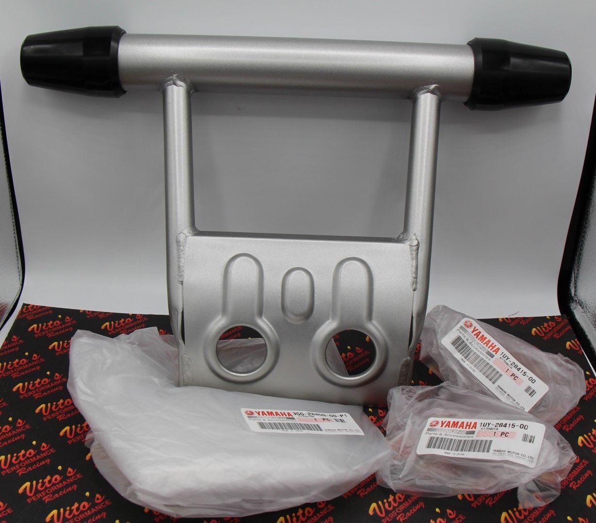 NEW OEM factory Banshee 1987-2006 front bumper guard + rubber end caps SILVER