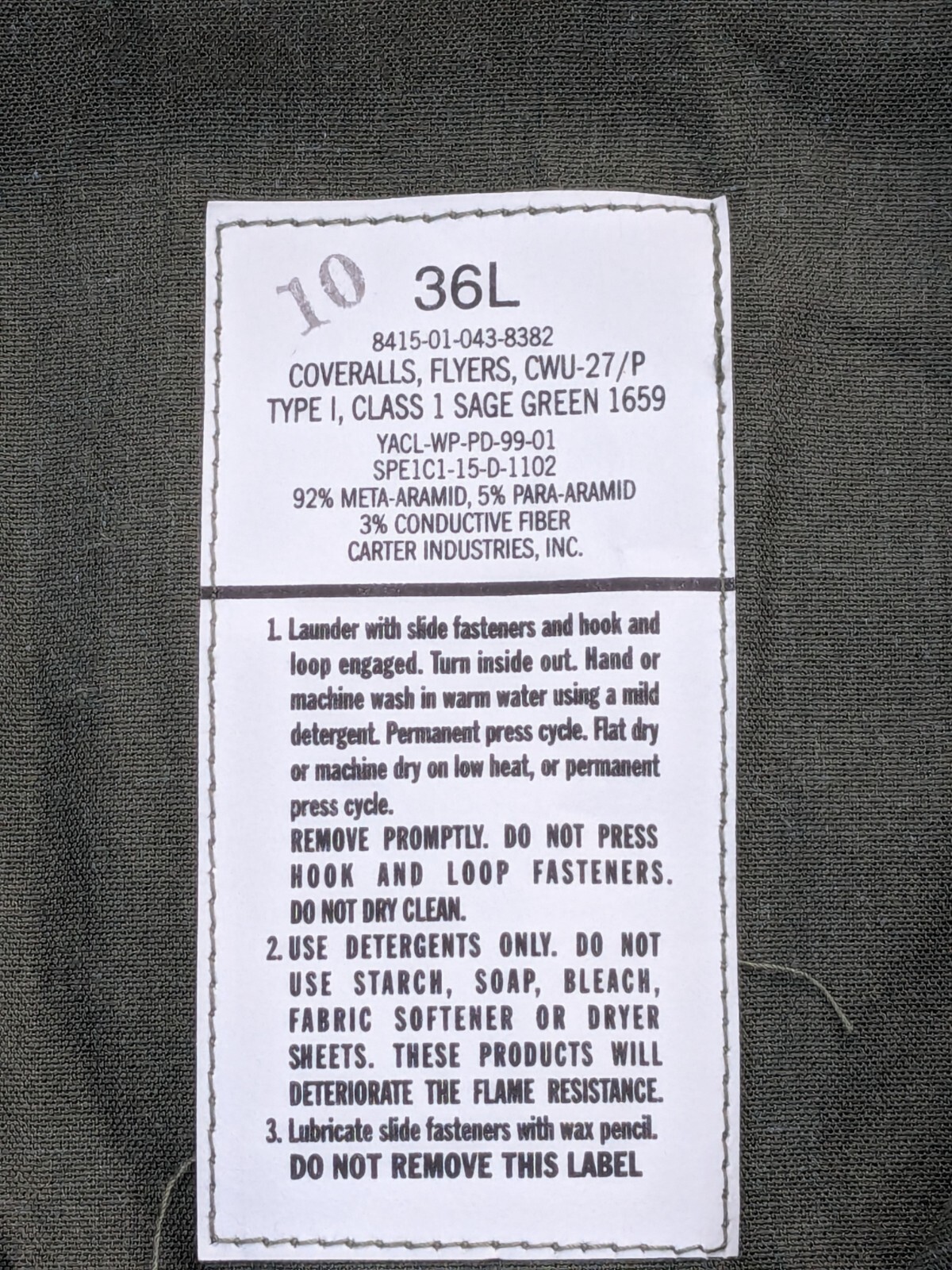 Genuine NATO & RAF Flyers Coveralls, Green CWU-27/P Flight Suits Type 1 Class 1