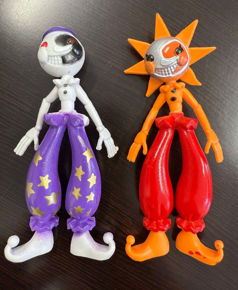 Sundrop 2 toys 2 Sun and Moon Clowns 4.5 inch