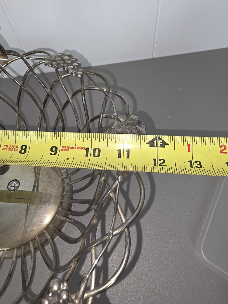 GODINGER Silver Grapevine Leaf Baskets Silver Plated Base Metal 11" Decorative