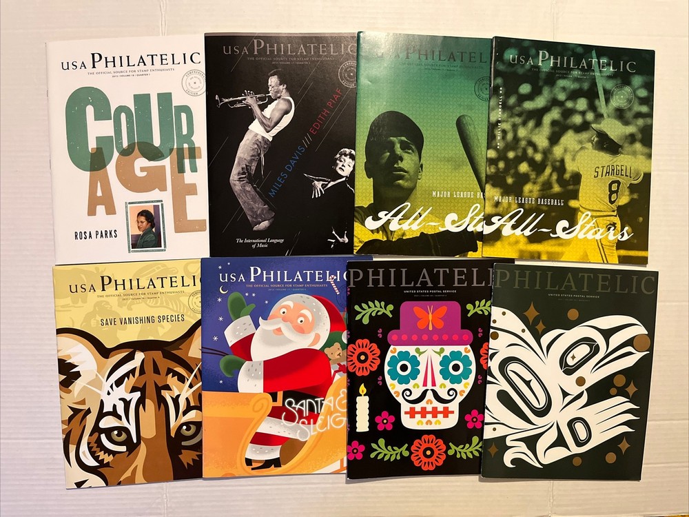2011 2012 2013 2021 Philatelic USPS Stamp Catalogs Magazines Issues Lot Of 8
