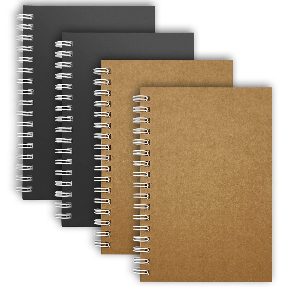 4 Pack 4x6 Inch Spiral Notebook Small Pocket Notebook Memo Notepad