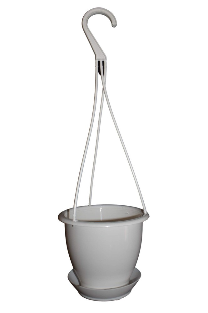 4.5 inch Mini White Plastic Hanging Basket by (5)