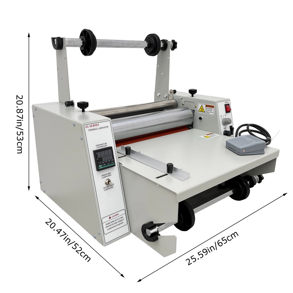 14" Thermal Roll Laminator Machine, 110V Electric Hot/Cold Laminating Machine wi
