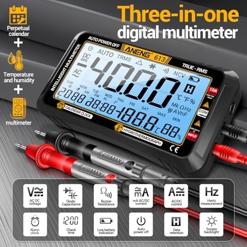 Digital Multimeter 4000 Counts Auto Ranging TRMS AC DC Voltage Current Tester