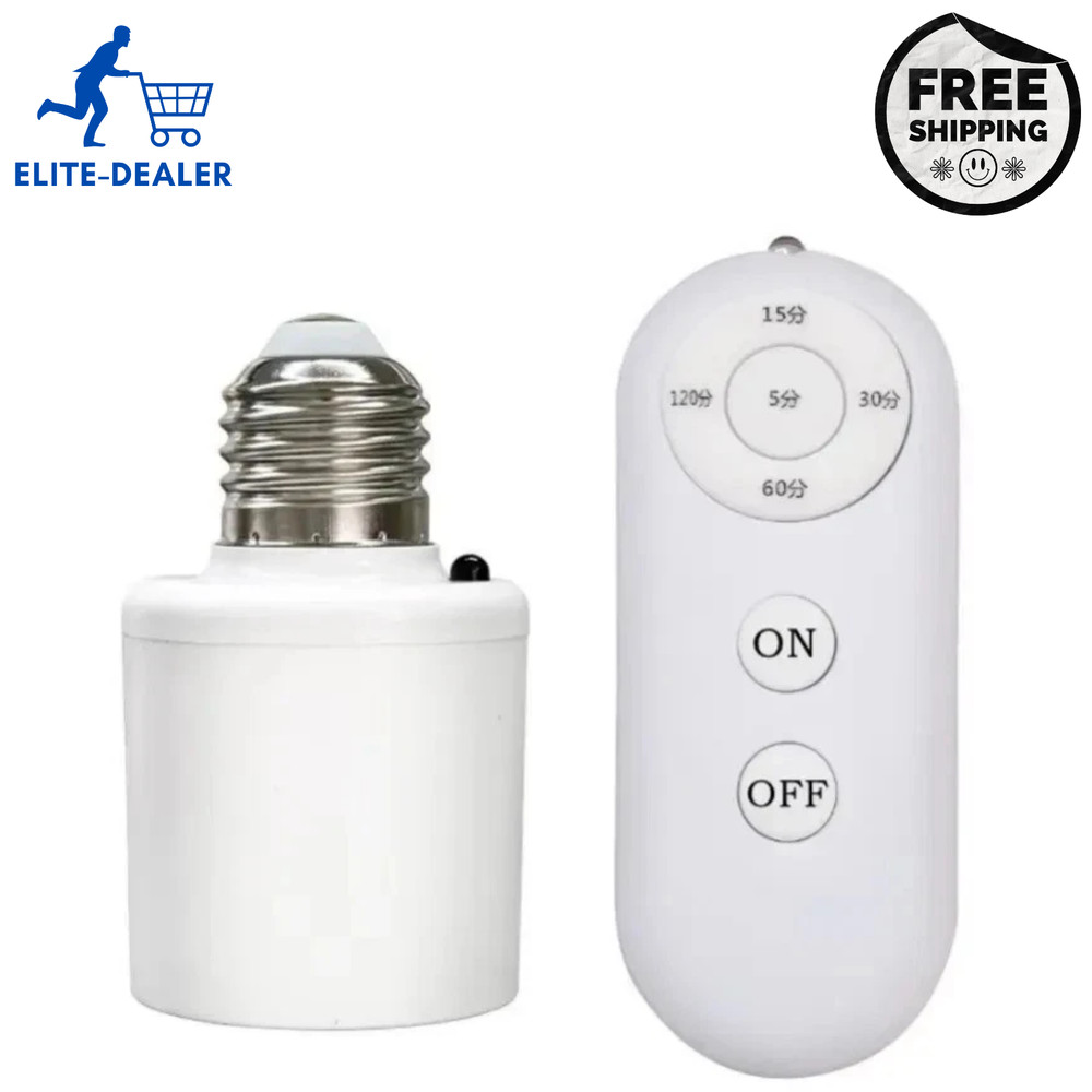 Wireless Remote Control Light Lamp E27 Screw Bulb Base Holder Cap Socket Switch