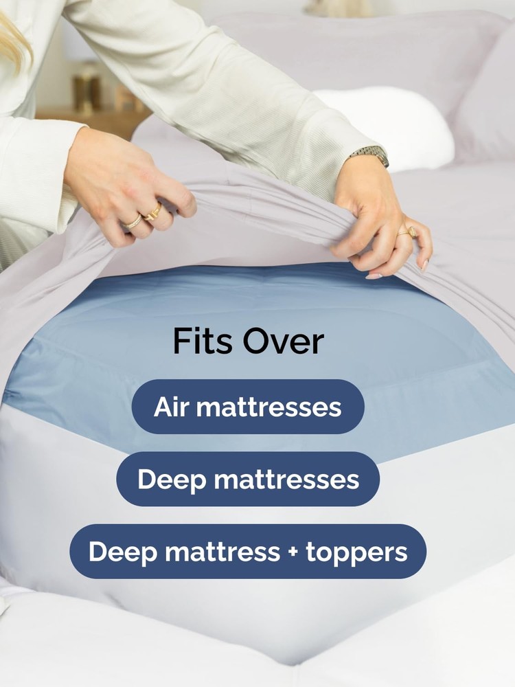 Extra Deep Full Fitted Sheet - Hotel Luxury Single Fitted Sheet Only - Easily...