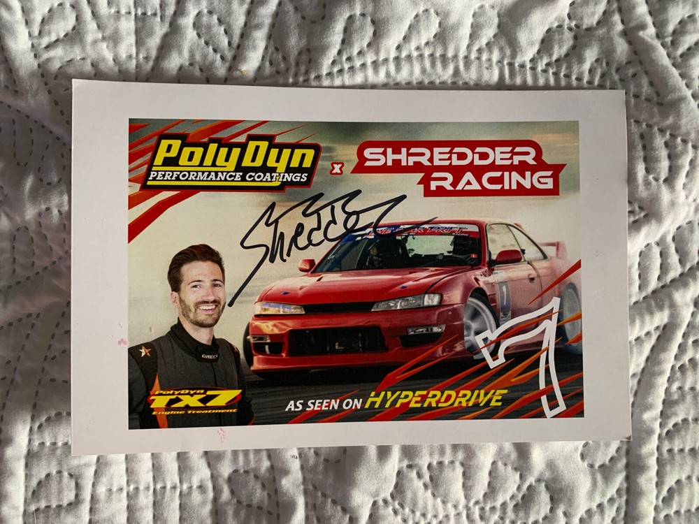 Shredder Signed Promo Card Racing Autographed