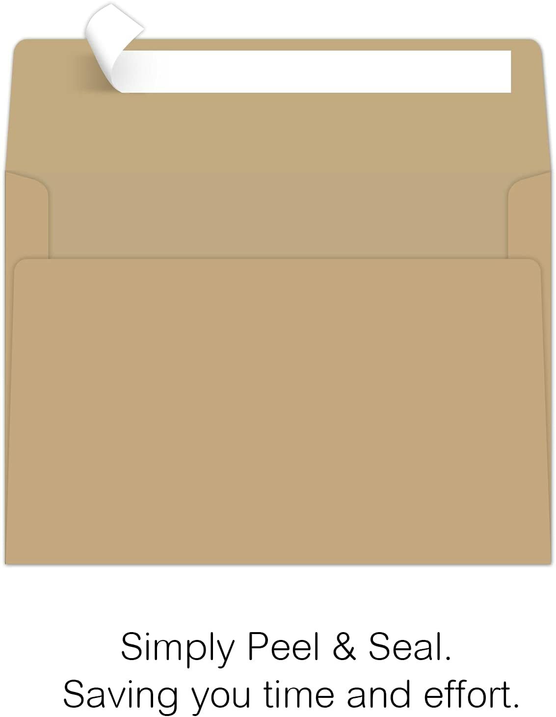 Brown Kraft Envelopes 5x7 A7 5.25x7.25 Self Seal Invitation Envelope 50PK 115g