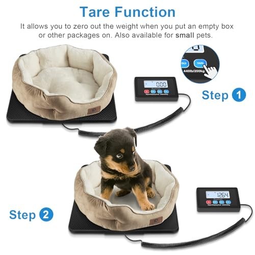 High Accuracy 440LB Digital Shipping Scale, Hold/Tare Function, AC Adapter & Bat